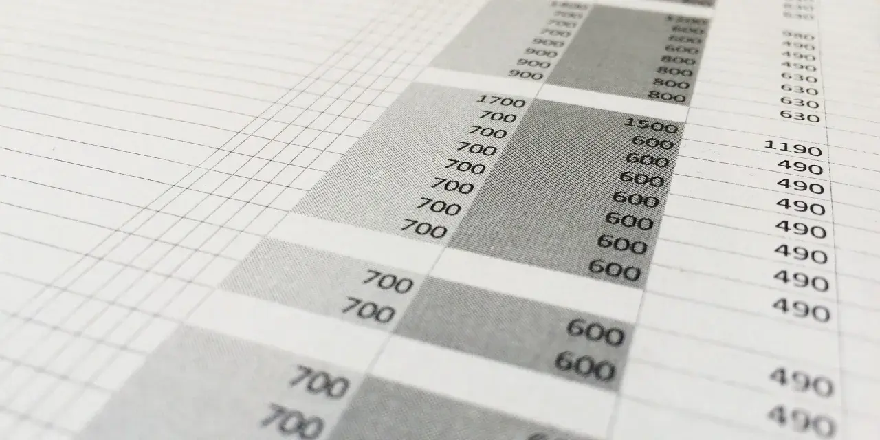 Tabela z danymi, przypominająca macierz traceability, z liczbami 700, 600, 490 i 1500.