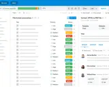 Interfejs test management tools pokazuje listę testów z priorytetami i statusami. Widoczne są wyniki konwersji plików.