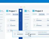 Zarządzanie testami w Zephyr Jira: dwa projekty, skrypty testowe i dane wejściowe.