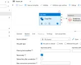 Widok interfejsu Azure Data Factory z pipeline'em ETL, kopiowaniem danych i notatnikiem Databricks.