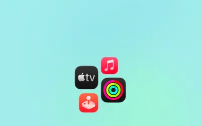 Ikony Apple TV, Muzyka, Gry i Aktywność. Czekam na beta testing.