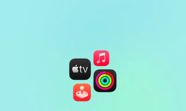 Ikony Apple TV, Muzyka, Gry i Aktywność. Czekam na beta testing.